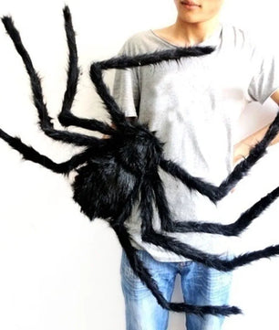 Lusy Store LLC Black Spider Halloween Decoration Haunted House Prop Indoor Outdoor Giant Decor Plush