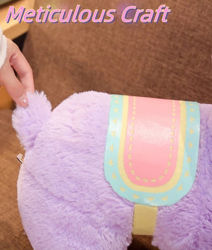 Lusy Store LLC Creative Saddle Alpaca Plush Toy Cute Cartoon Animal Doll Soft Stuffed Home Decoration Kids Birthday Christmas Gift Plush