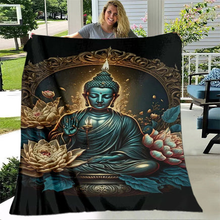 Buddha Sakyamuni Buddhism Faith Religion Soft Plush Blanket, Flannel Blanket Throw Blanket for Living Room Bedroom Bed Sofa Pray