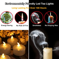 12/24pc Flameless LED Candle with/without Remote control Lighting Flickering Flame Tea Light for Halloween Christmas Home Decor