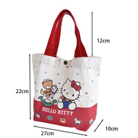 Sanrio Hello Kitty Shoulder Bag For Women Kuromi Cinnamoroll Canvas Shopping Bag Casual Large Capacity Waterproof Girl'S Handbag