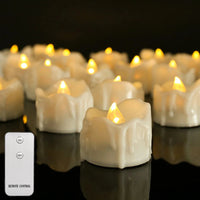 12/24pc Flameless LED Candle with/without Remote control Lighting Flickering Flame Tea Light for Halloween Christmas Home Decor 12 Pcs
