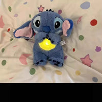 Stitch Anime Plush Doll With Lighting Music Airbag Kawaii Appease Toy Baby To Soothe Sleep Peluche For Kids Gift A