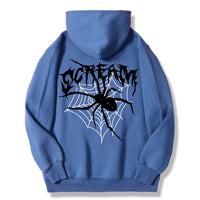 Scream Spiders & Cobwebs Women Hoodies Harajuku Oversize Hoody Fashion Loose Clothing Comfortable Haze Blue