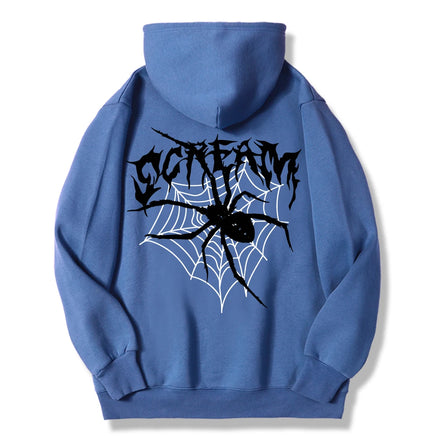 Scream Spiders & Cobwebs Women Hoodies Harajuku Oversize Hoody Fashion Loose Clothing Comfortable Haze Blue