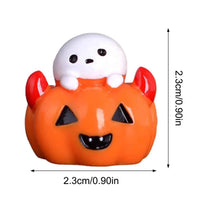 Halloween Miniature Ornament Pumpkin Resin Figurines Ornaments Ghost DIY Fairy Halloween Garden Adornments Ghost Doll Miniature 06 CHINA