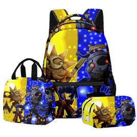 Trendy Popular Novelty sundrop FNAF 3D Printed 3pcs/Set student School Bags Travel Notebook Backpack Lunch bag Pencil Case Lusy Store