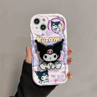 Kuromi Hello Kitty Bracket Bracelet Phone Case For iPhone 16 15 Pro Max 14 11 12 13 Mini XR 8 7 Plus X XS SE Sanrio Cute Cartoon P4