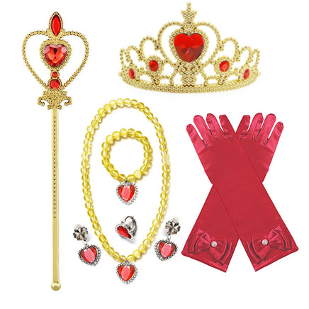 Gilrs Princess Moana Wig and Necklace Flower Clip Dress Up Set Halloween Vaiana Costume Accessories Moana Pet Pig and Cock Toys F
