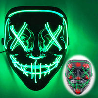 Featured Halloween Masks LED Light Up Full Face Masks Red, Green, Blue Holiday Cosplay Halloween Costumes Masquerade Party, Carn green