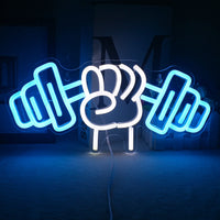 Fitness Neon Sign Dumbbell LED Light Gym Art Wall Decoration