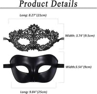 Couple Black Lace Disguised Mask Elegant Plastic Party Ball Mask Suitable for Halloween and Costume Party Accessories