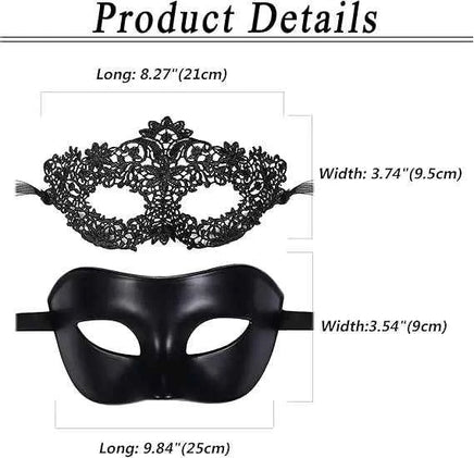 Couple Black Lace Disguised Mask Elegant Plastic Party Ball Mask Suitable for Halloween and Costume Party Accessories