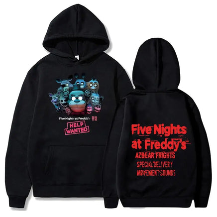 Five Night Hoodies Streetwear FNAF Hooded Sweatshirts Fleece Long Sleeve Y2K Pullover Men Women High Street Harajuku Hoodie Black5
