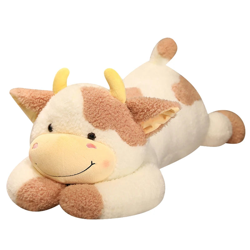 Lusy Store LLC Lovely Milk Cow Plush Toys Cartoon Stuffed Animal Cattle Dolls Sleeping Pillow Gifts Plush