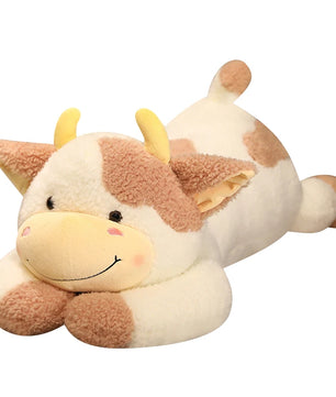 Lusy Store LLC Lovely Milk Cow Plush Toys Cartoon Stuffed Animal Cattle Dolls Sleeping Pillow Gifts Plush