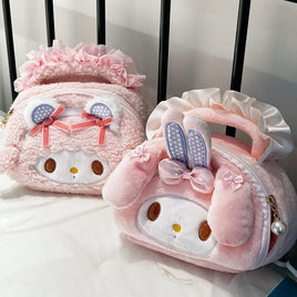 Lusy Store Lovely Sanrio Cosmetic Bag My Melody Piano Cute Plush Bag Kawaii Japanese Style Handbag Pencil Case Birthday Gifts Girl 
