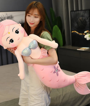 Lusy Store LLC Mermaid Plush Toys Soft Animal Pillow Stuffed Toy Princess Dolls Children Boys and Girls Birthday Gifts Decor Plush