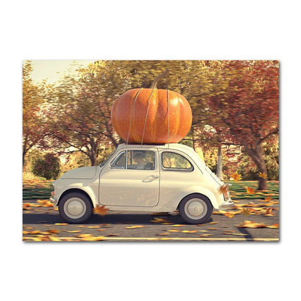 Autumn Decoration Canvas Poster Yellow Leaves Fall View Wall Art Print Pumpkin Painting Halloween Picture Living Room Home Decor 1