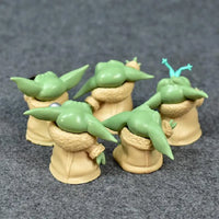 Lusy Store 5pcs/set Baby Yoda Grogu Mandalorian Action Figure Toys 4-7cm Yoda Baby Action Toys Star Wars Figuras Hot Kids Toys Xmas Gifts 