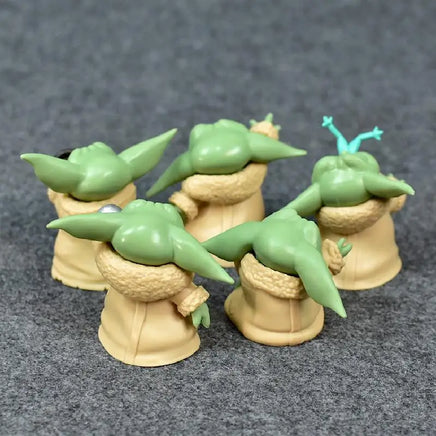 Lusy Store 5pcs/set Baby Yoda Grogu Mandalorian Action Figure Toys 4-7cm Yoda Baby Action Toys Star Wars Figuras Hot Kids Toys Xmas Gifts 