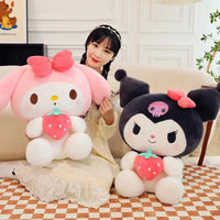 Kuromi My Melody Strawberry Series Plush Doll Throw Pillow Home Decor Gift