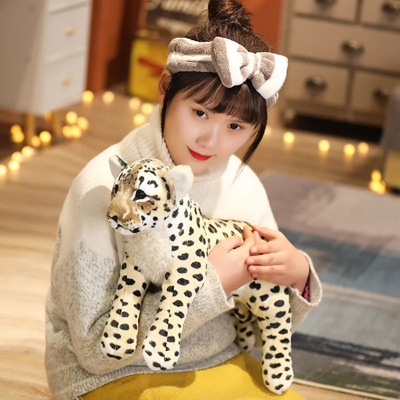Lusy Store LLC Simulation Lion Tiger Leopard Plush Toys Cute Stuffed Soft Decor Gift Plush