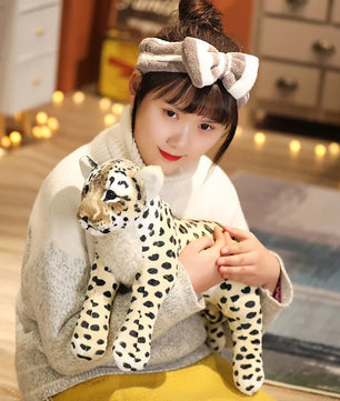 Lusy Store LLC Simulation Lion Tiger Leopard Plush Toys Cute Stuffed Soft Decor Gift Plush