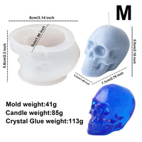 White and Pink Skull Candle Molds DIY Epoxy Skull Resin Mold Art Craft for Holiday Decoration DIY Halloween Skeleton Skull Mold White Skull M