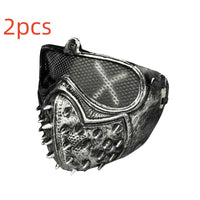 Punk Mask Halloween Dress Up Demonmask Rivetgrim Reapermask Cool Mask wrench Cosplay Halloween Costumes Silver 2PCS One Size
