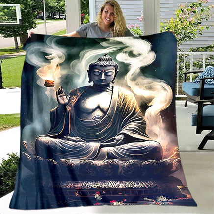 Buddha Sakyamuni Buddhism Faith Religion Soft Plush Blanket, Flannel Blanket Throw Blanket for Living Room Bedroom Bed Sofa Pray