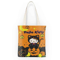 Kawaii Sanrio Halloween Hello Kittys Shoulder Bags Cartoon Anime Kuromi Girl Canvas Shoulder Bag Shopping BagNo zipper I