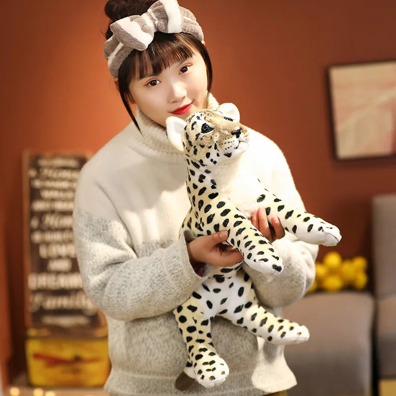 Lusy Store LLC Simulation Lion Tiger Leopard Plush Toys Cute Stuffed Soft Decor Gift Plush