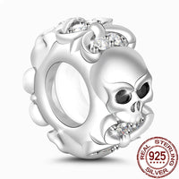 Gothic 2025 Charms 925 Sterling Silver Halloween Nightmare Skull Skeleton Beads Fit Snake Chain Bracelet Necklace DIY Jewelry BMT629
