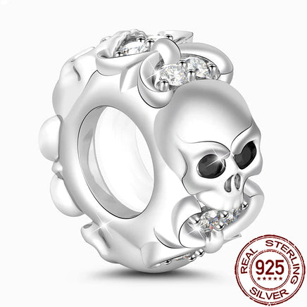 Gothic 2025 Charms 925 Sterling Silver Halloween Nightmare Skull Skeleton Beads Fit Snake Chain Bracelet Necklace DIY Jewelry BMT629