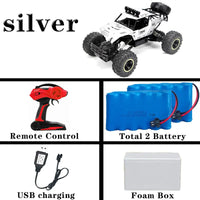 RC Car With Led Lights 2.4G Radio Remote Control Cars Buggy Off-Road Control Trucks Boys Toys for Children 9268 Silver-2B