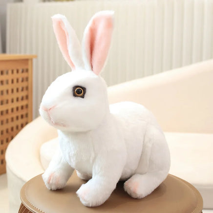 Fluffy Easter Bunny Plush Toy | Long Ear Rabbit Pillow | 9.4-11.8 in | Lusy Store White-1
