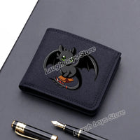 Toothless Canvas Wallet Men Short Folding Purse How To Train Your Dragons Cartoon Card Holder Coin Case Fashion Pocketbook Gift Lusy Store