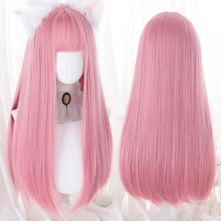 OLACARE Synthetic Super Long Curly Lolita Wig With Bangs 120cm Blonde White Pink Cute Fake Hair Women Halloween Cosplay Wigs #2