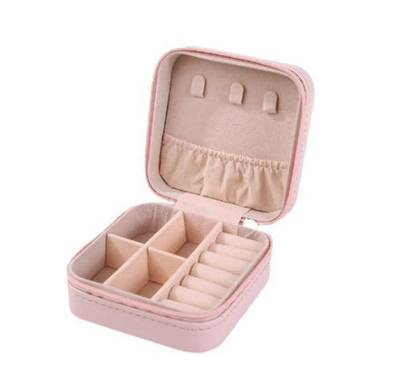 Portable Mini Jewelry Storage Box Travel Organizer Jewelry Case Leather Storage Earrings Necklace Ring Jewelry Organizer Display Lusy Store
