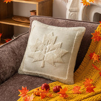 45x45/50x50cm Halloween Pumpkin Plush Pillowcase Cojines Festival Pumpkin Double-Sided Plush Cushion Cover Headboard Pillowcases Beige maple leaves