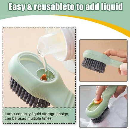 1/2pcs Shoes Brush Automatic Liquid Discharge Multifunction Press Out Shoes Cleaner Soft Bristles Clothes Brushes Cleaning Tool Lusy Store