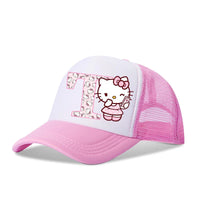 Hello Kitty Baseball Cap Peaked Hat Sanrio Cute Letter A-z Initials Print Pink Summer Adjustable Sunhat Girl Women Snapback Caps KT3029