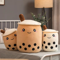 Lusy Store LLC Tea Cup Panda Bubble Tea Pillow Cute Fruit Drink Plush Stuffed Soft Apple Strawberry Milk Tea Kids Gift Plush