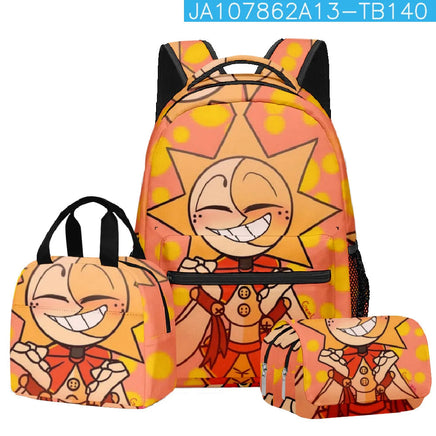 Trendy Popular Novelty sundrop FNAF 3D Printed 3pcs/Set student School Bags Travel Notebook Backpack Lunch bag Pencil Case Lusy Store