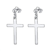 2-14pcs Stainless Steel Punk Dangle Hoop Piercing Earrings with 2Pairs Fairy Elf Ears for Women Men Halloween Cosplay Photo Prop 2pcs Silver E