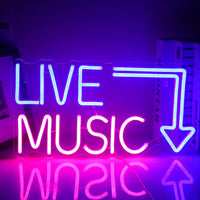 Lusy Store LLC Rock Roll Neon Signs Guitar Music Led Neon Wall Decor for Game Room Music Party Rock Studio Bar Disco Neon Sign