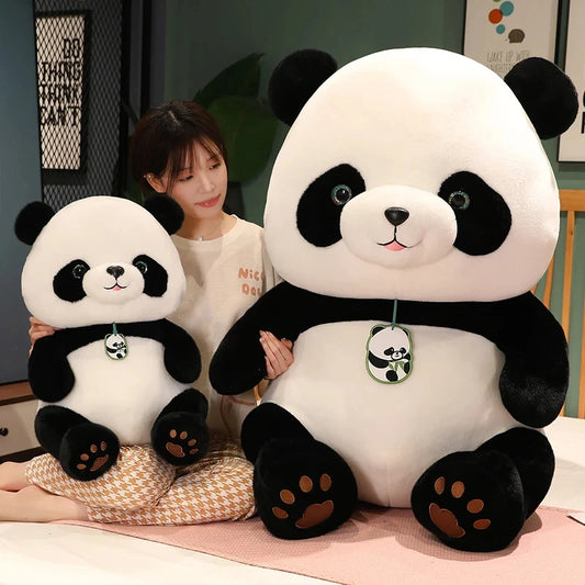 Lusy Store LLC Round Fat Panda Plush Toy Cute Stuffed Animal Giant Pandas Plush Soft Kids Toys Gift Plush