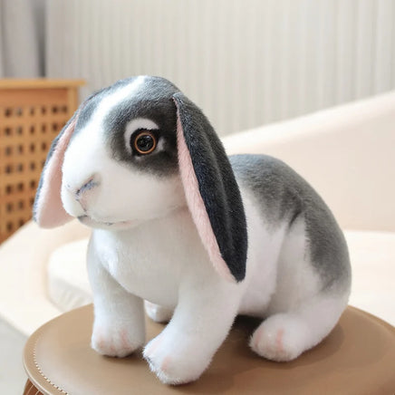 Fluffy Easter Bunny Plush Toy | Long Ear Rabbit Pillow | 9.4-11.8 in | Lusy Store Grey-1