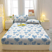 Lusy Store 1 Cartoon Fun Animal Printed Matte Fitted Sheet, Bedroom Printed Bed Cover, Bedding (Excluding Pillowcases) 